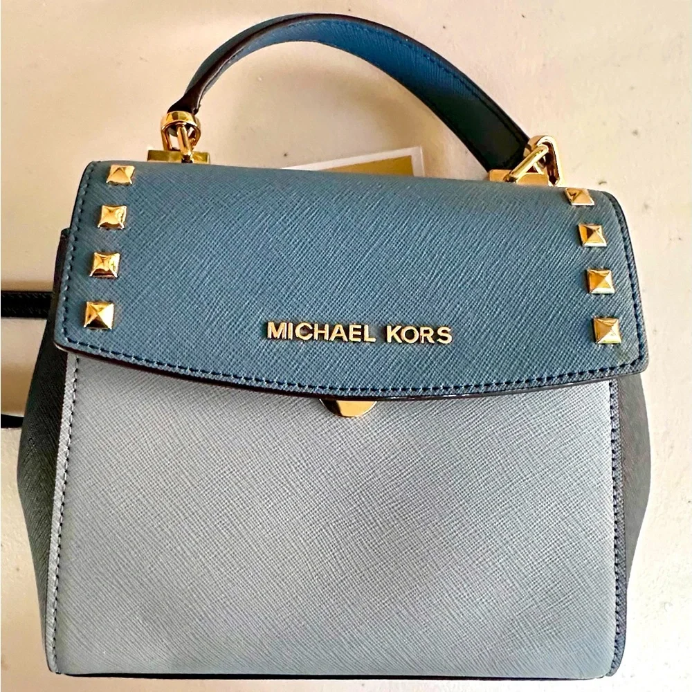Michael Kors Blue Karla Crossbody - Picture 2 of 15